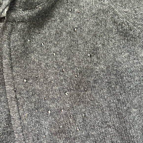 M. Miller Furs Cashmere and Swarovski Crystal Sequins Zip up Cardigan - Picture 6 of 8